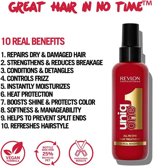 REVLON PROFESSIONAL Uniqone Hair Treatment, Moisturizing Leave-in Hair Treatment