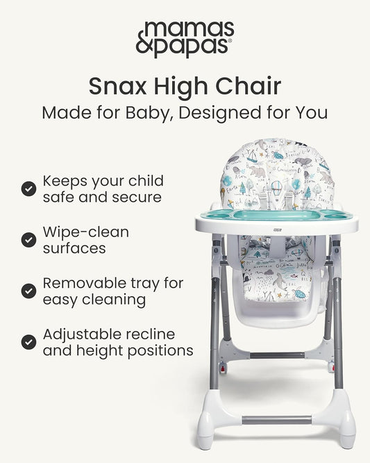 Mamas & Papas Snax Adjustable Baby High Chair for 6 Months Plus, Toddlers