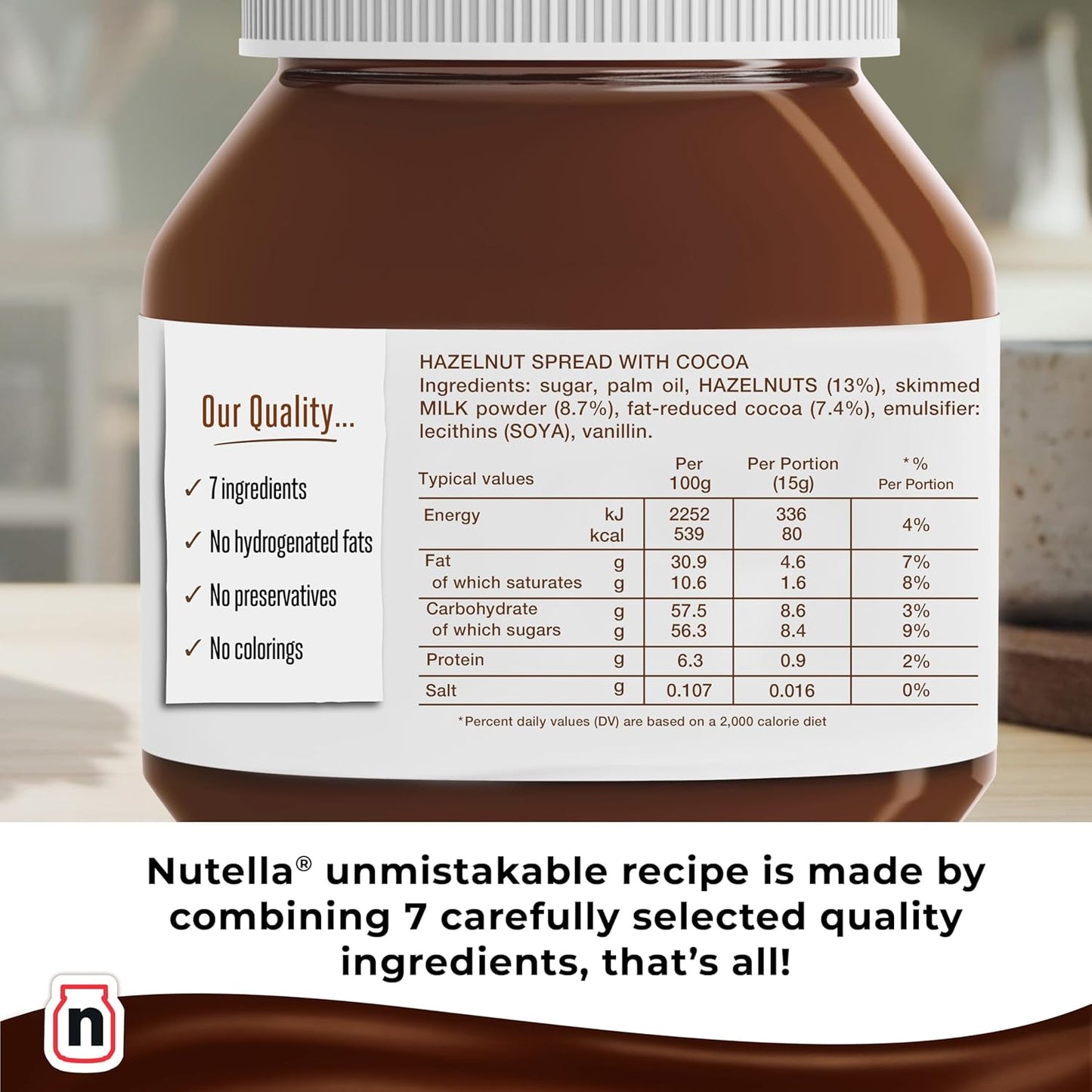 Nutella Hazelnut Chocolate Spread for Breakfast Toasted Bread, Pancakes and Snacks, Unique Taste and Pleasurable Experience, 1kg