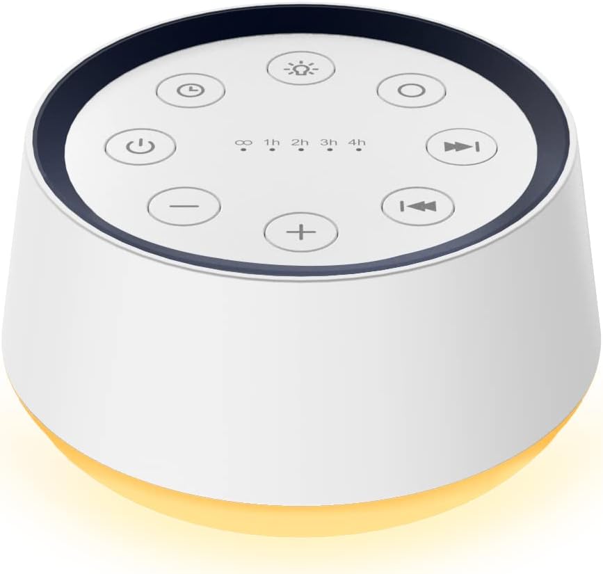 Brown Noise Machine White Noise Machine with 30 Soothing Sounds for Sleeping 12 Colors Night Light Plug in Sound Machine Adults Baby Kids Sleep Machine Memory Function 36 Volume Level 5 Timer for Home