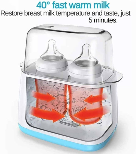 Bottle Warmer 6 in 1 Baby Bottle Sterilizer with Timer, Digital Display and Temperature Control, for Warming Milk