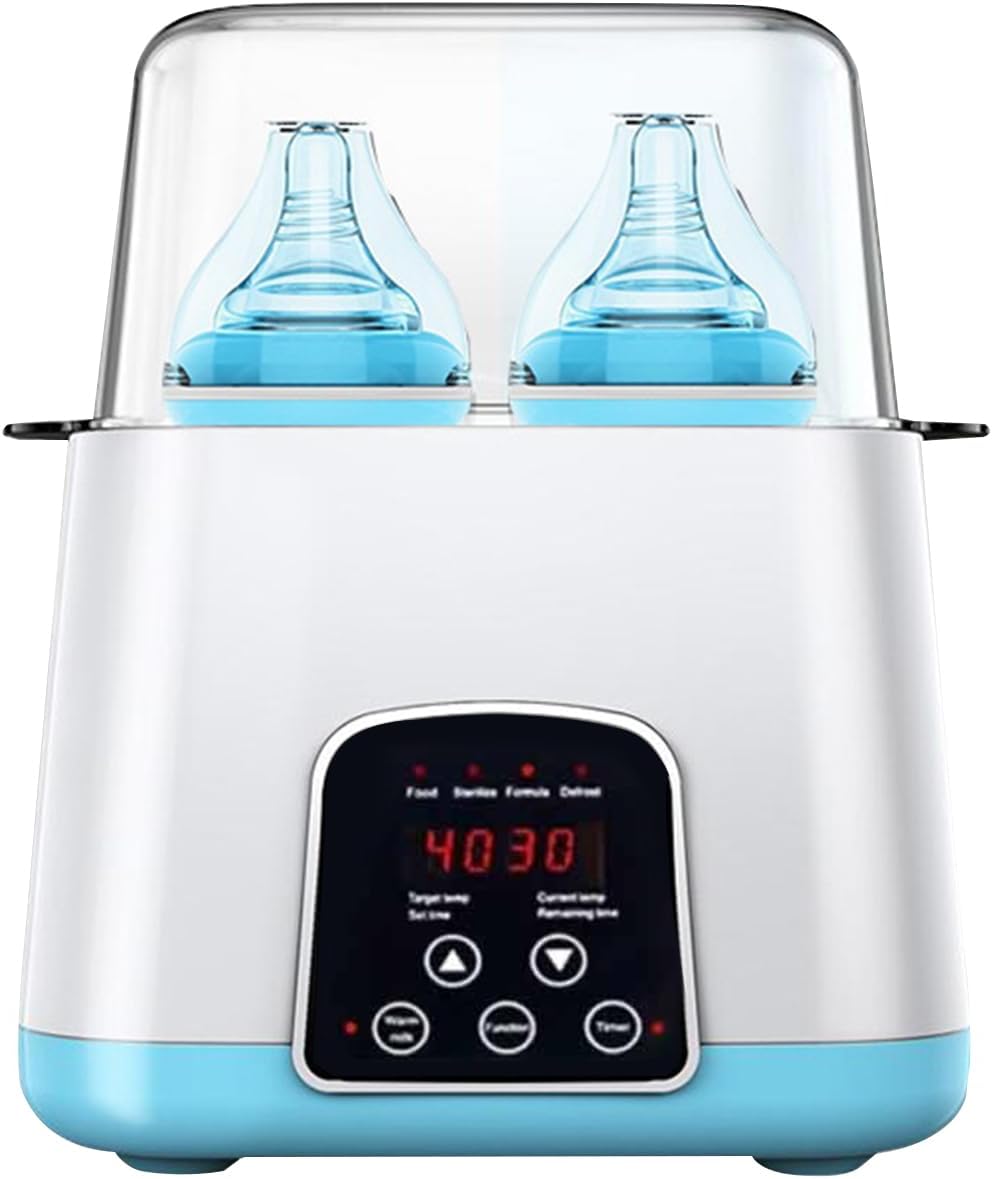 Bottle Warmer 6 in 1 Baby Bottle Sterilizer with Timer, Digital Display and Temperature Control, for Warming Milk