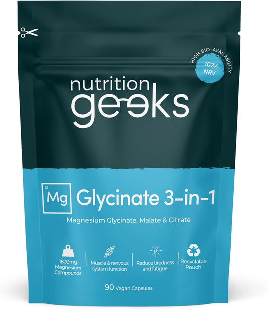 Magnesium Glycinate 3-in-1 Complex - 1800mg Supplements as Bisglycinate