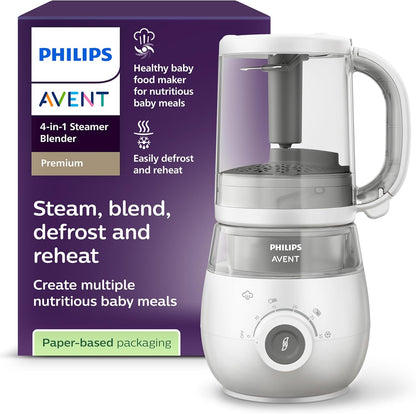 Philips Avent Premium 4-in-1 Steamer Blender, Baby Food Maker, Steam, Blend, Defros