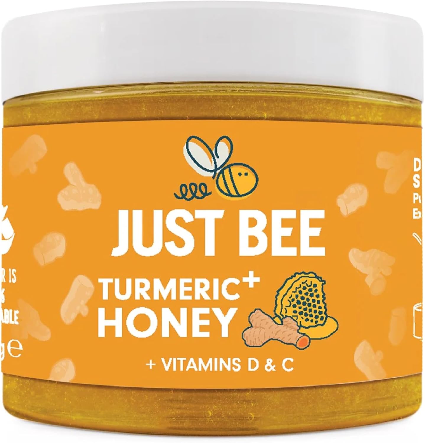 Just Bee Turmeric + Honey (260g) | Raw & Unpasteurised Honey with Turmeric Extract