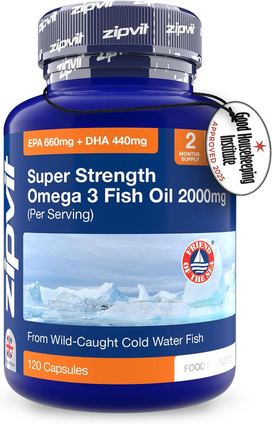 Omega 3 Fish Oil 2000mg, EPA 660mg DHA 440mg, Wild-Caught