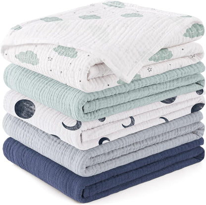 Muslin Cloths for Baby, 100% Cotton Baby Muslin Squares Cloths for Newborn Boy and Girl, Soft