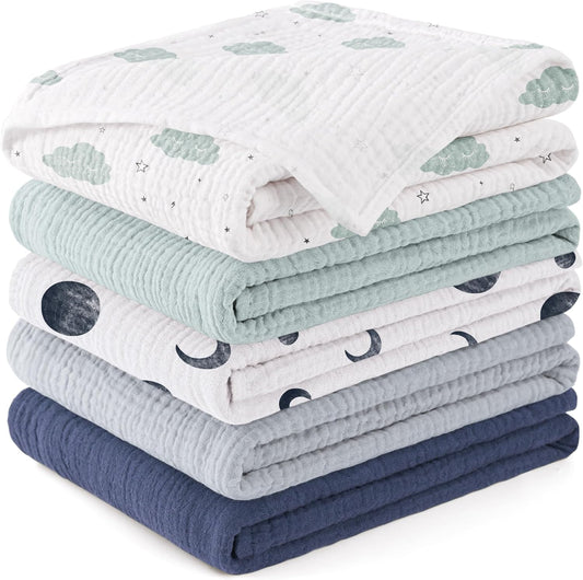 Muslin Cloths for Baby, 100% Cotton Baby Muslin Squares Cloths for Newborn Boy and Girl, Soft
