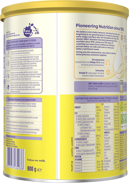 SMA Follow-on Baby Milk Powder Formula , 6-12 Months , 800 g (Pack of 1)