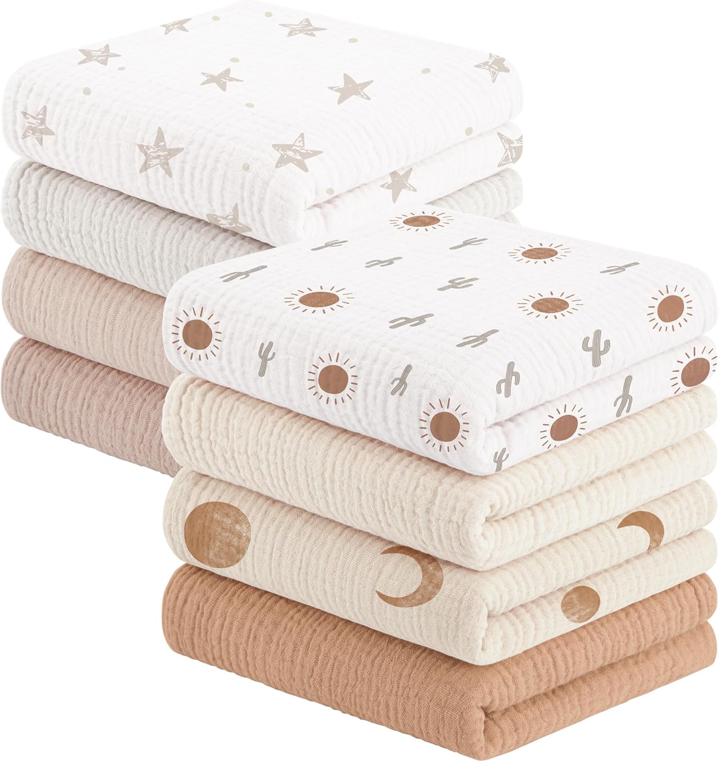 Muslin Cloths for Baby, 100% Cotton Baby Muslin Squares Cloths for Newborn Boy and Girl, Soft