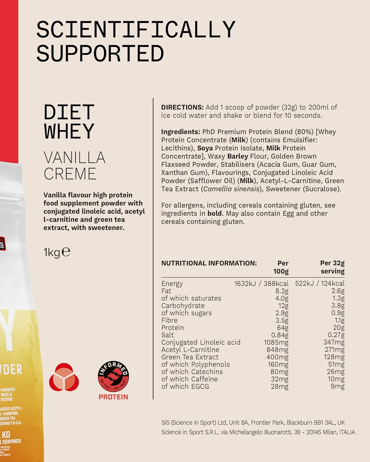 PhD Nutrition Diet Whey Lean Protein Powder