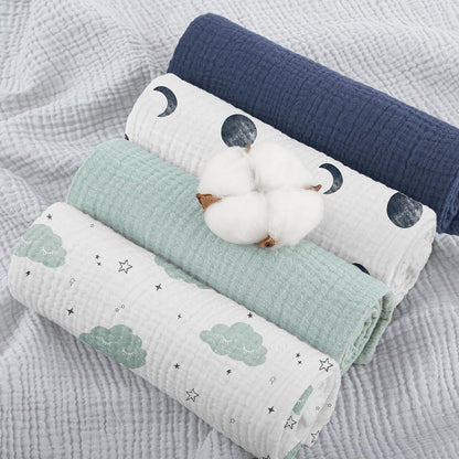 Muslin Cloths for Baby, 100% Cotton Baby Muslin Squares Cloths for Newborn Boy and Girl, Soft