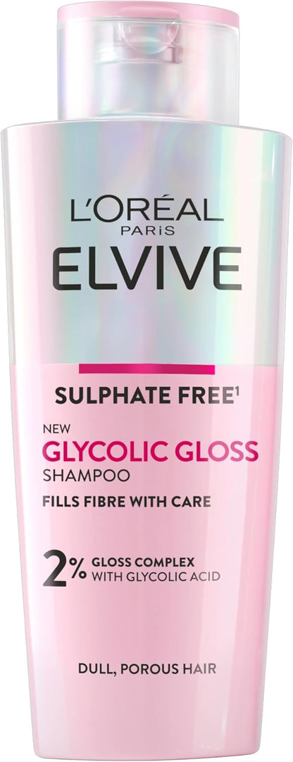 L'Oreal Paris Elvive Glycolic Gloss Shampoo, With Gloss Complex and Glycolic Acid