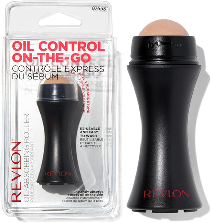 Revlon Oil Absorbing Volcanic Face Roller, Reusable Facial Skincare Tool & Massager for Sebum Control On The Go